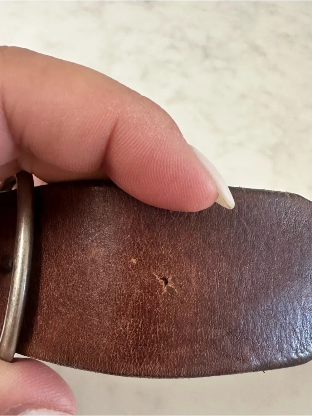 Women’s J. Crew Brown Leather Belt with Silver Buckle. Size Medium - Picture 8 of 11